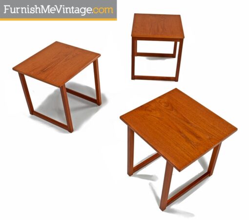 Kai Kristiansen Mid Century Modern Teak Nesting Tables