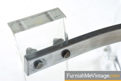 Acrylic Lucite Dining Table With Chrome Accents - Hollywood Regency