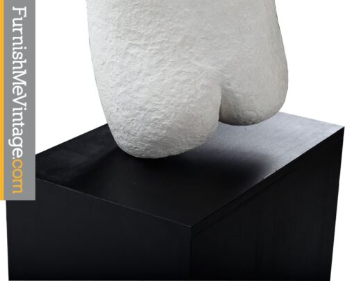 Modern Nude Sculpture - Plaster Female Figure on Pedestal