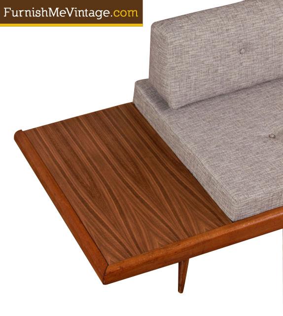 Restored Mid Century Modern Daybed Sofa with Attached End Tables