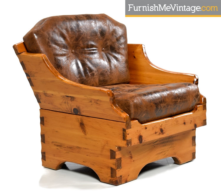 Vintage Leather Solid Pine Arm Chair Vintage Leather Solid Pine Arm Chair