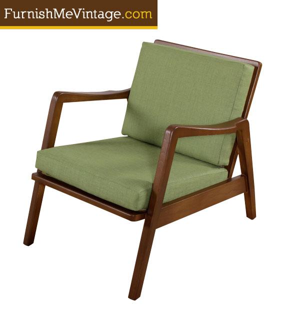 Restored Sage Green Mid Century Modern Lounge Chair