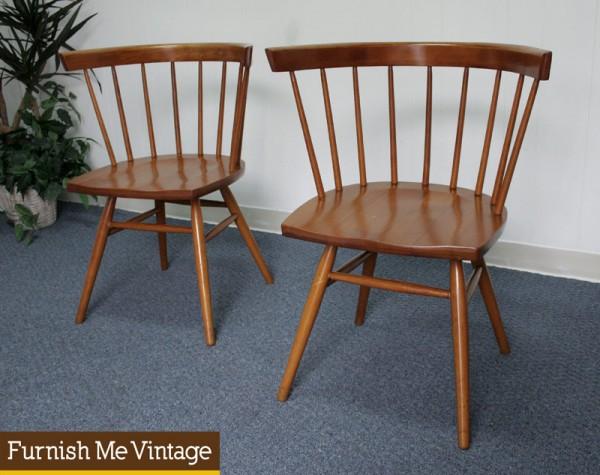 2 Vintage George Nakashima Straight Back Chairs