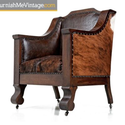 hand-made,antique,empire,thrown chair,cowhide,leather