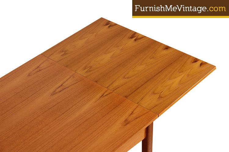 Refinished Vintage Teak Draw Leaf Dining Table