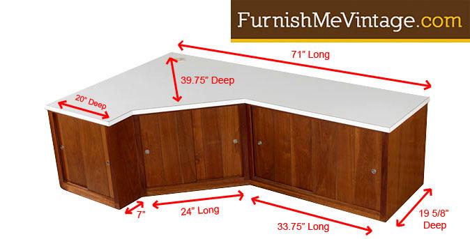 Mid Century Modern Custom Walnut Corner Cabinet Credenza Corner Cabinet Credenza Mid Century Modern Retro Storage Walnut