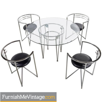 Neo Deco Chrome Dining Set by Minson of California Circa 1980's