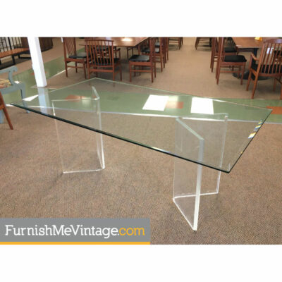 lucite dining table,acrylic,pedestal,dining table,vintag,hollywood regency