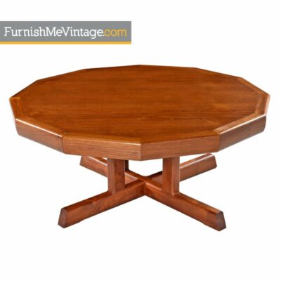 Vintage Restored Danish Modern Dodecagon Teak Coffee Table Made In Canada