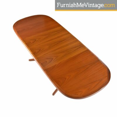 danish teak trestle base dining table