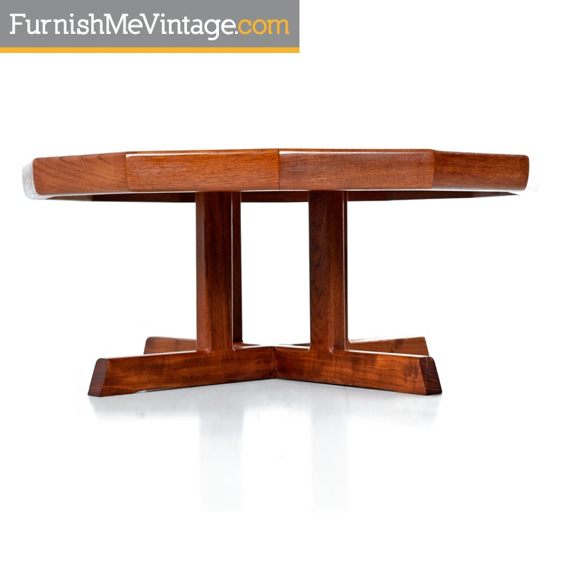 Solid Teak Danish Modern Coffee Table Vintage Red Danish Modern Dodecagon Teak Coffee Table Made In Canada