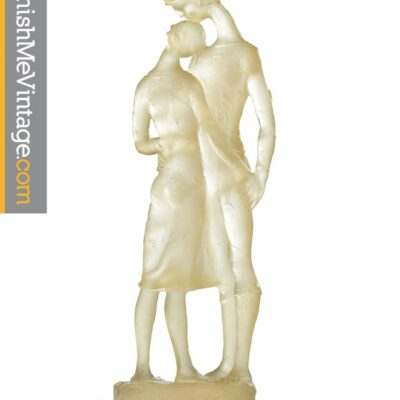Figural modern resin sculpture of lovers embracing circa 1970s. Statuesque male and female forms made from semi-transparent acrylic lucite