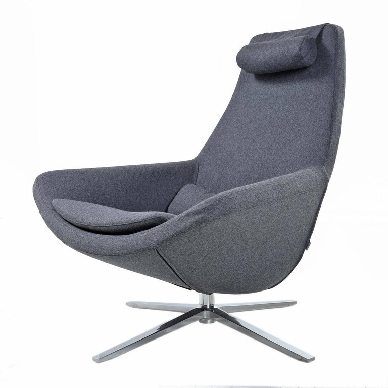 b b italia metropolitan swivel chrome base modern grey lounge chair