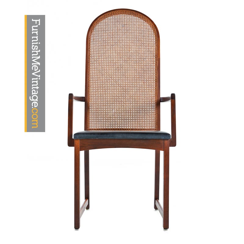 Milo Baughman For Dillingham Walnut Cane Back Dining Chairs Milo Baughman For Dillingham Walnut Cane Back Dining Chairs