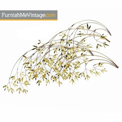 Curtis Jere Bamboo Brass Tree Leaf Wall Art Sculpture
