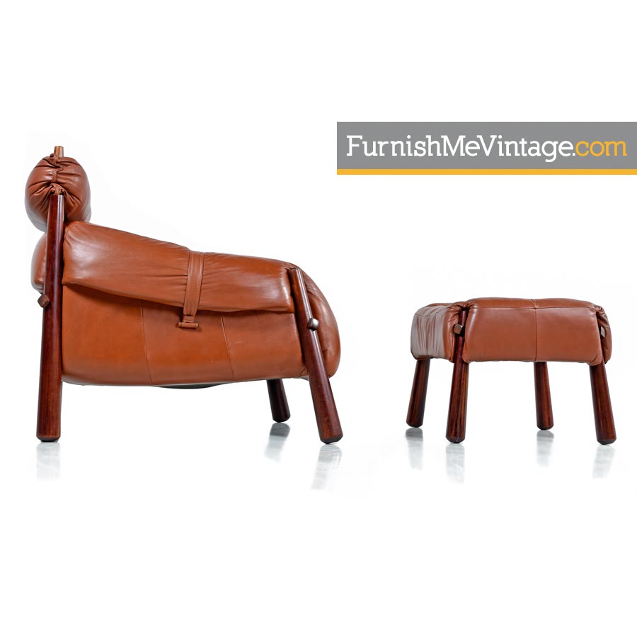 Percival Lafer Mp 81 Congnac Leather Lounge Chairs And Ottomans Percival Lafer Mp 81 Leather Lounge Chairs Ottomans Rosewood