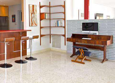 Danish rosewood desk and wall shelving