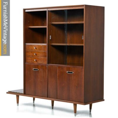 Mid Century Modern BP John Correlaire Bookcase Hutch on Bench