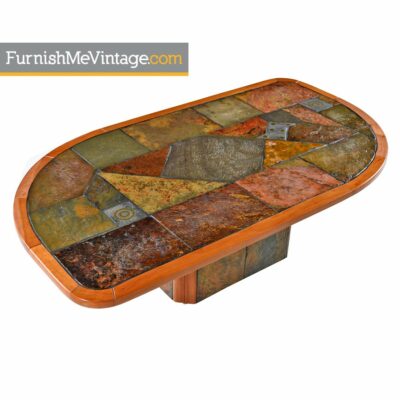 Paul Kingma, slate craft,brutalist,south african,cherry wood,coffee table