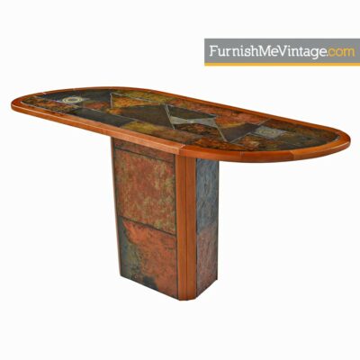 slate craft,brutalist,south african,cherry wood,console table