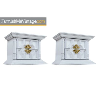 hollywood-regency,white lacquer,end tables
