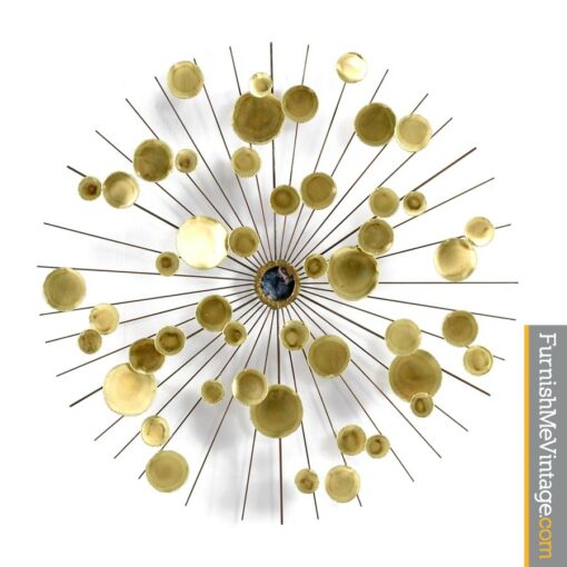 Jere Style Brutalist Rain Drop Sunburst Wall Art Sculpture