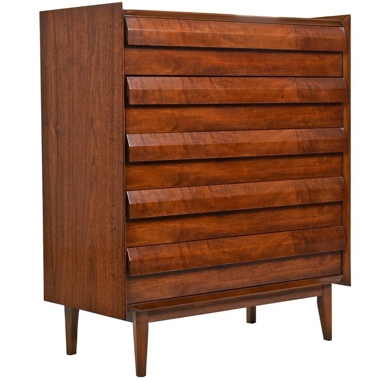 Lane First Edition Highboy Dresser Louvered Front Chest Of Drawers