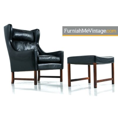 arm chair, Borge Mogensen, leather, lounge chair, ottoman ,rosewood