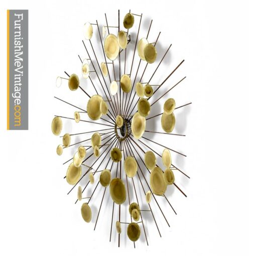 Jere Style Brutalist Rain Drop Sunburst Wall Art Sculpture