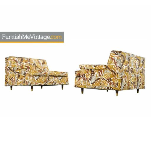 Settee Sofa Set - Original Psychedelic Print Fabric