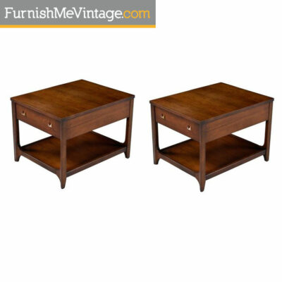 Brasilia Chairside Tables by Broyhill Premier - Mid-Century Modern Walnut