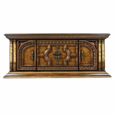 burl wood buffet,credenza,ivory,Hollywood Regency, Greek Revival, Buffet,