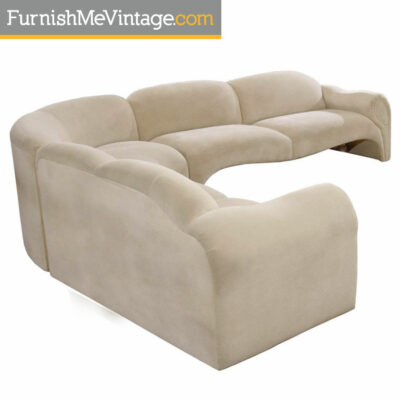 couch,kagan,microfiber,milo baughman,modern,deco sectional sofa