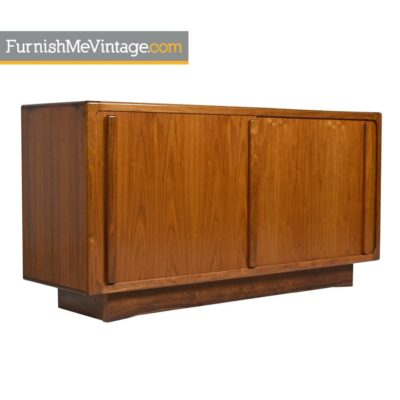 Teak Record Cabinet Credenza - Dansih Modern Style With Sliding Doors