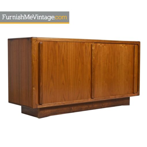 Teak Record Cabinet Credenza - Dansih Modern Style With Sliding Doors