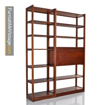 cado,walnut,room divider,danish,modern,bookshelf