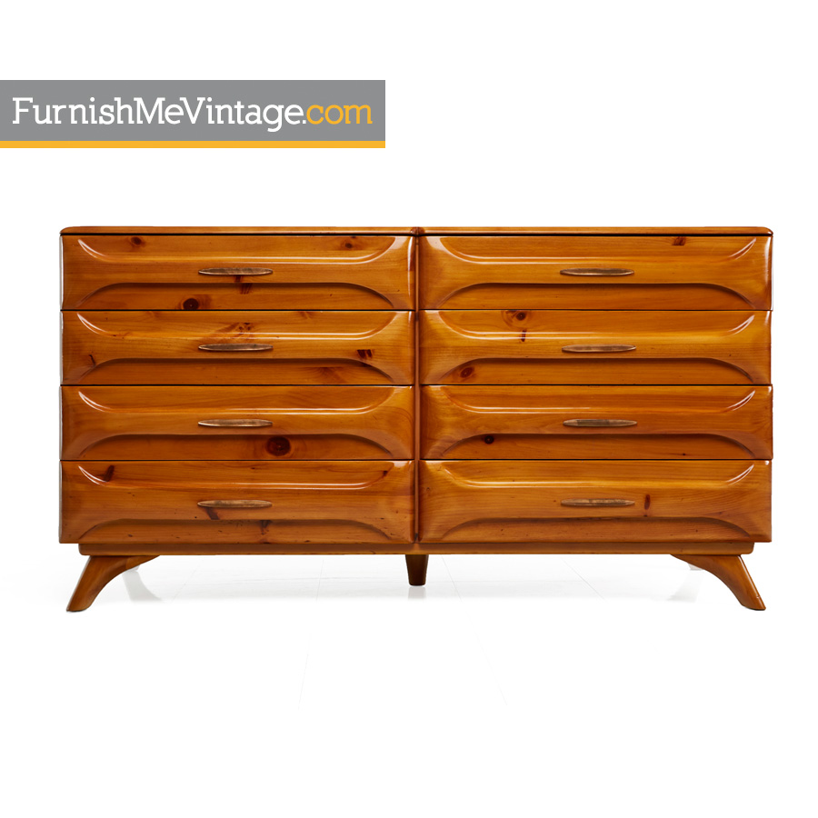 1950s Franklin Shockey Sculptured Pine Double Dresser