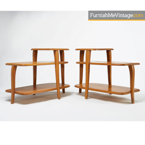 Heywood Wakefield Three Tier Champagne Lamp Table Set