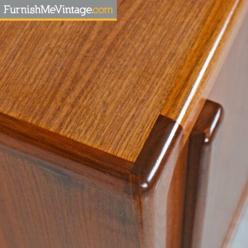 Teak Record Cabinet Credenza - Dansih Modern Style With Sliding Doors