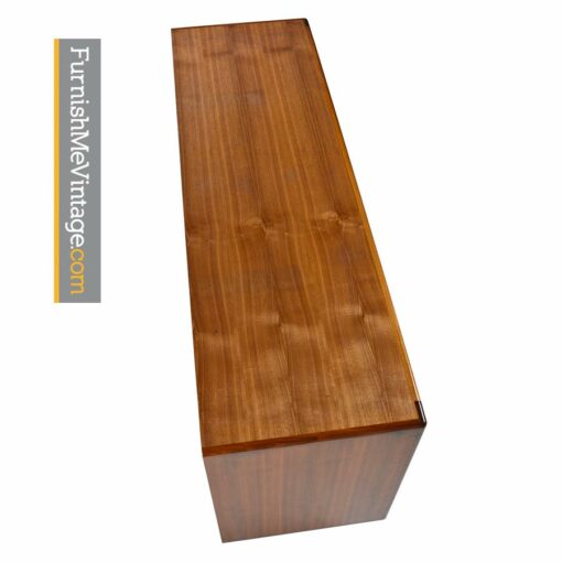 Teak Record Cabinet Credenza - Dansih Modern Style With Sliding Doors