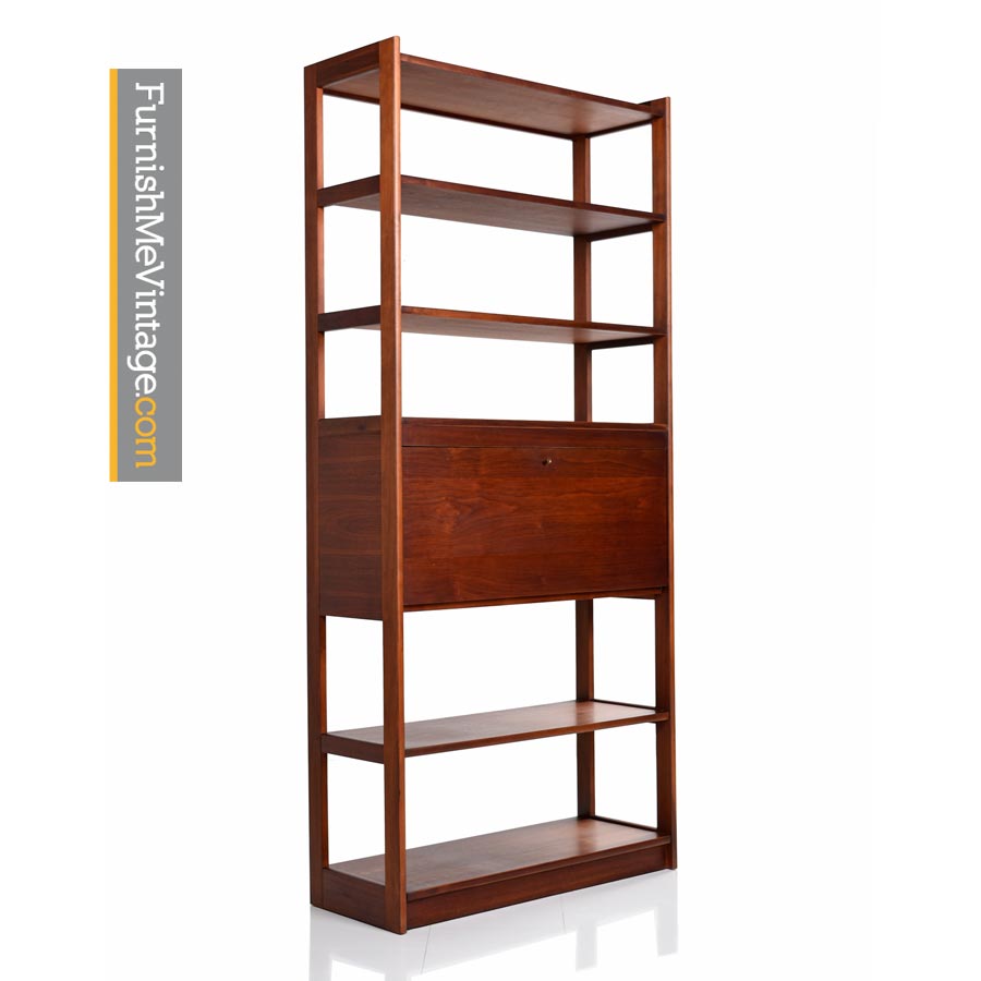 Room Divider Bookcase Shelving Unit With Danish Modern Design Cado Walnut Room Divider Danish Modern Bookshelf