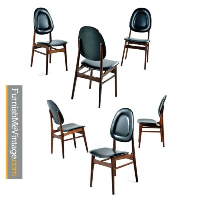 Brodrene Sorheim Norwegian Walnut Dining Chairs Set of Six
