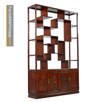 asian modern,chinoiserie,baker,rosewood,room-divider, curio,bookshelf