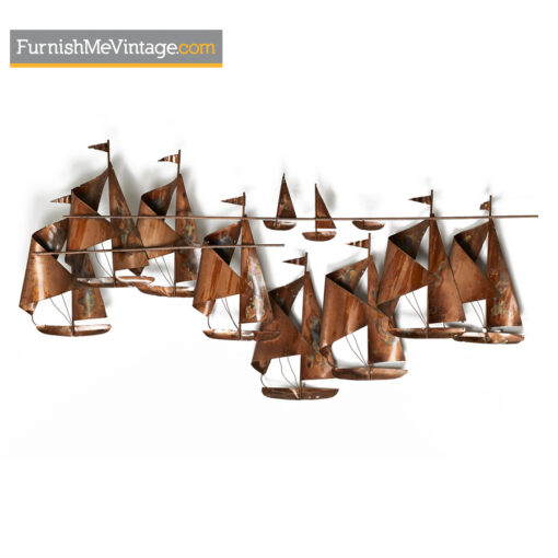 regatta,brutalist metal sailboat,curtis jere,torch cut,paul evans