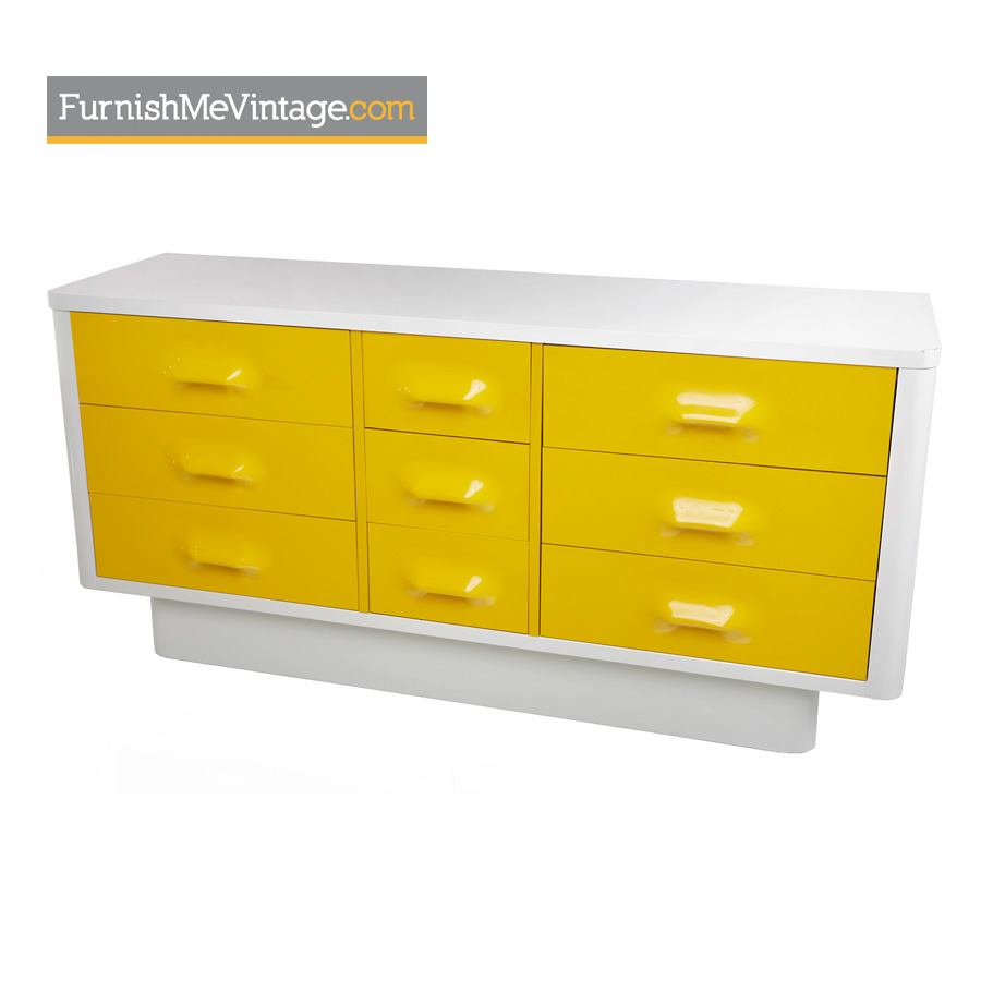 Raymond Loewy Style Yellow Chapter One Dresser By Broyhill Premier