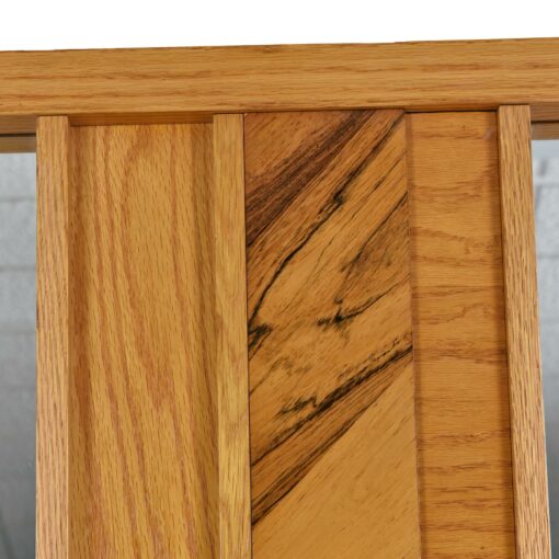 Vintage Maple Burl Walnut Rosewood and Oak Brutalist Mirror
