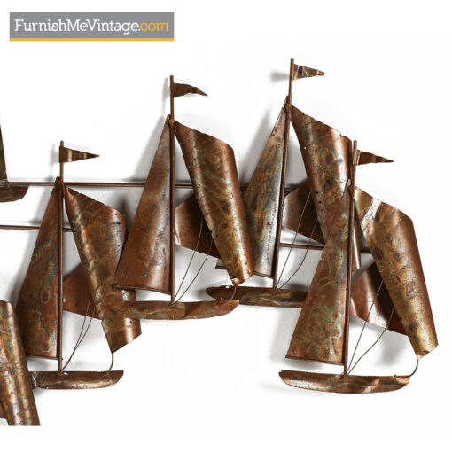 regatta,brutalist metal sailboat,curtis jere,torch cut,paul evans