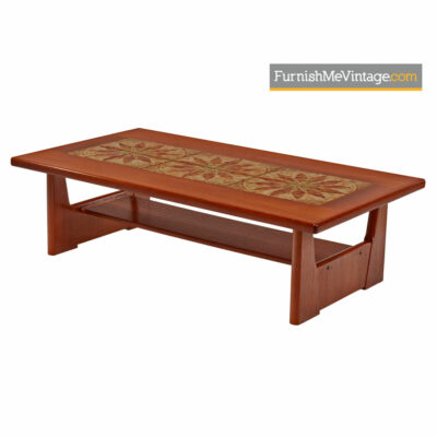 Danish Coffee Table By BRDR Furbo - Stone Tile Inlaid Teak