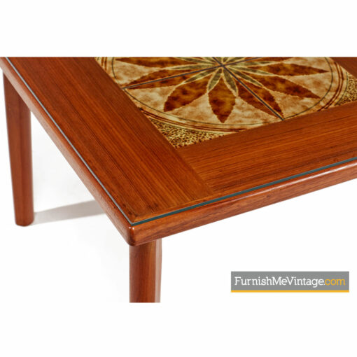 Danish Teak End Table By BRDR Furbo - Stone Tile Inlaid Teak