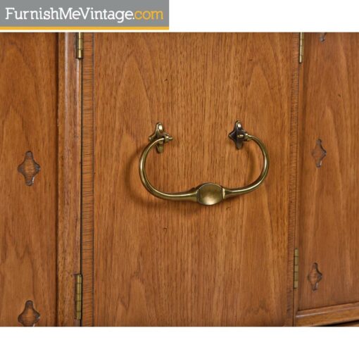 Moroccan Thomasville Horizon Credenza - Marble Top With Brass Handles